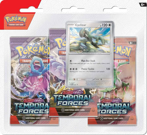 Pokemon TCG Scarlet & Violet 5 Temporal Forces - Three Booster Blister Cyclizar - Super Retro