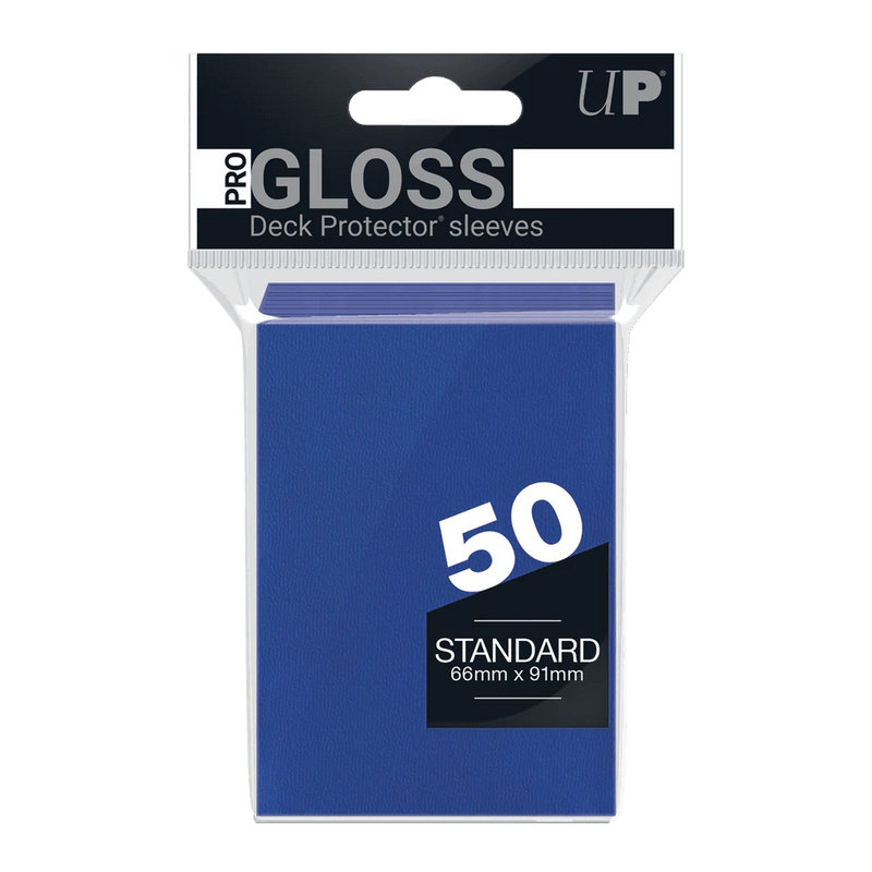 Ultra Pro Pro-Gloss Standard Deck Protector Sleeves 50 pack (Blue) - Super Retro