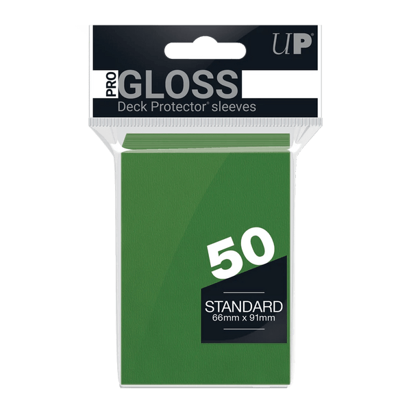 Ultra Pro Pro-Gloss Standard Deck Protector Sleeves 50 pack (Green) - Super Retro