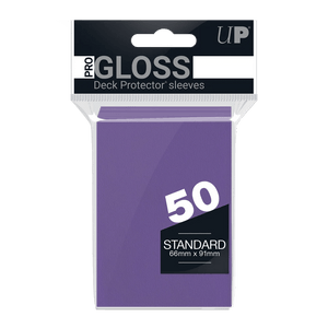 Ultra Pro Pro-Gloss Standard Deck Protector Sleeves 50 pack (Purple) - Super Retro