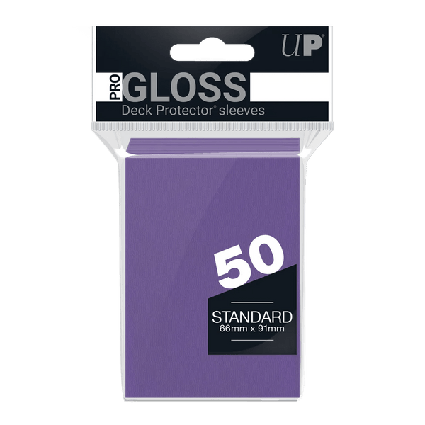 Ultra Pro Pro-Gloss Standard Deck Protector Sleeves 50 pack (Purple) - Super Retro