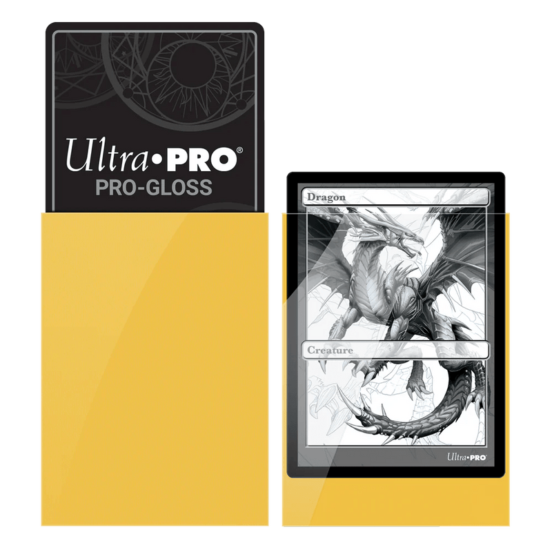 Ultra Pro Pro-Gloss Standard Deck Protector Sleeves 50 pack (Yellow) - Super Retro