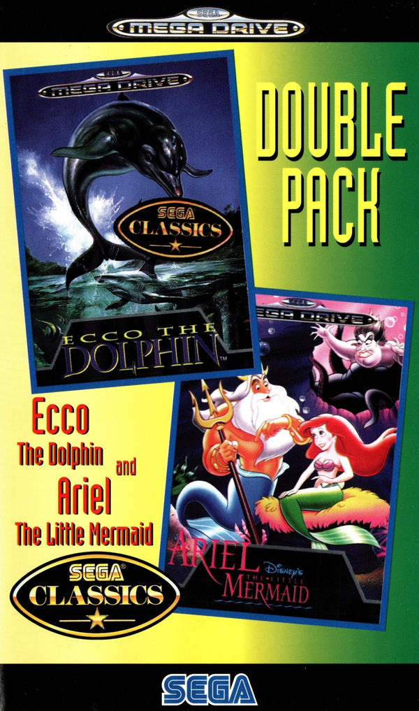 Ecco the Dolphin and Ariel the Little Mermaid Double Pack - Mega Drive - Super Retro