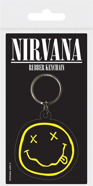 Keychain - Rubber Nirvana Smiley - Super Retro