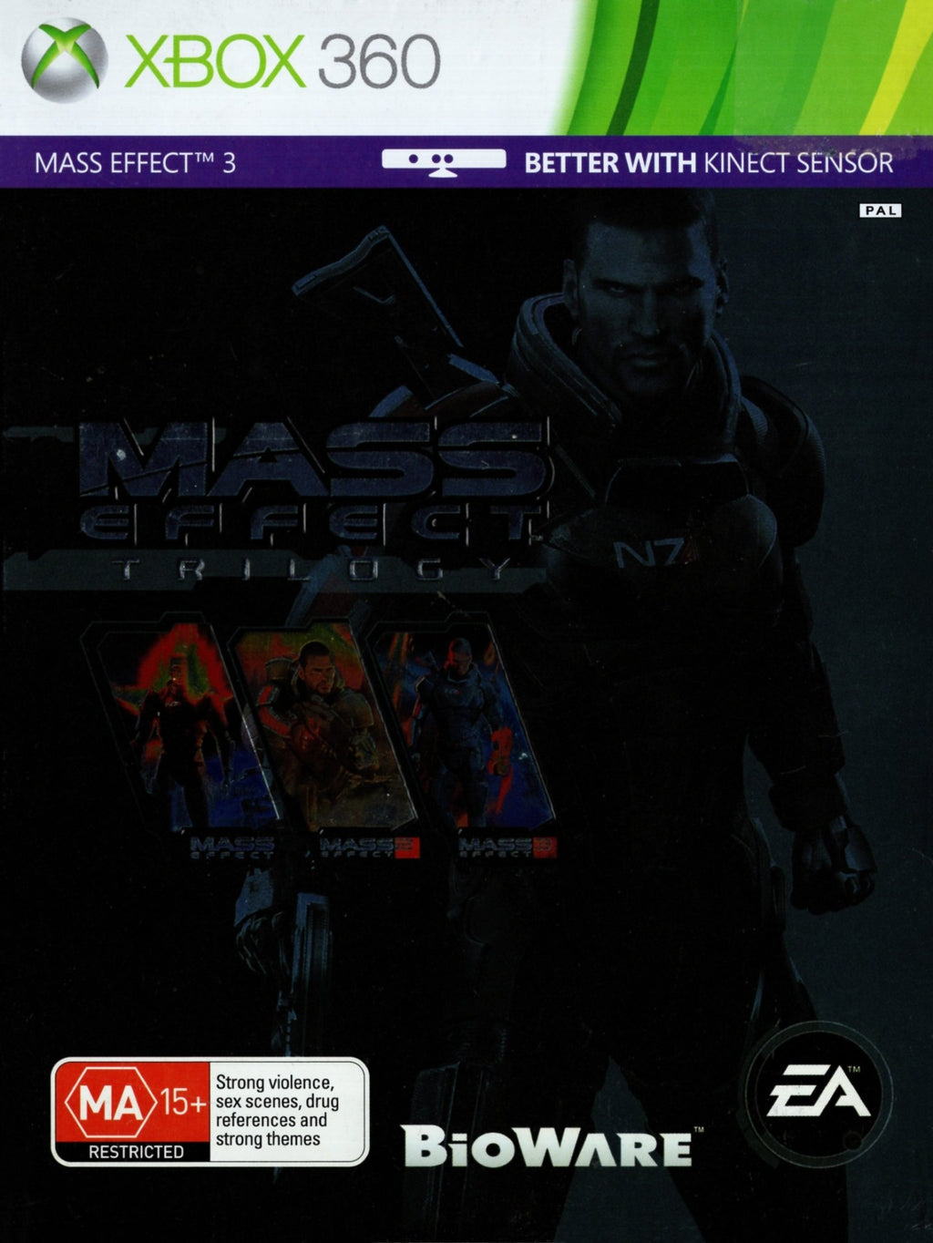 Carátula de Mass Effect Trilogy para X360 Carátula de Mass Effect Trilogy para X360