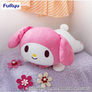 My Melody Droopy Ears Laying Down Big Plush - Super Retro