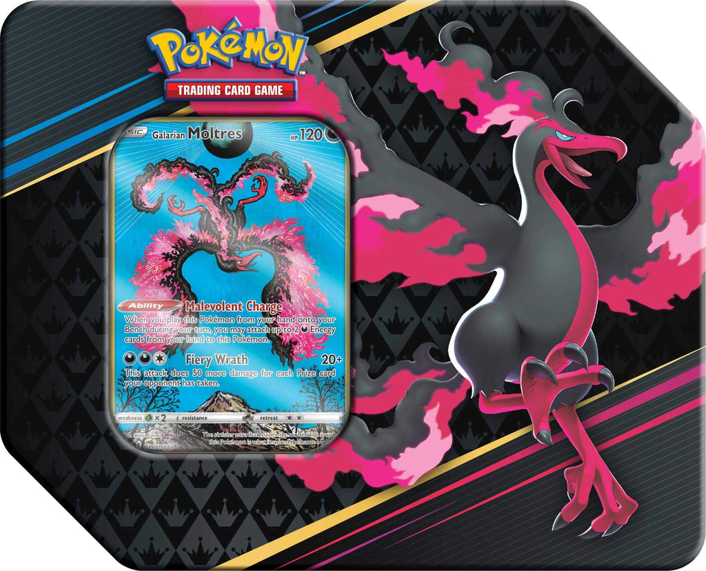 Pokemon TCG - Crown Zenith Tin: Galarian Moltres - Super Retro - Trading  Cards