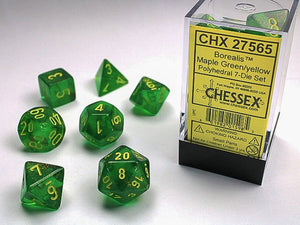 Polyhedral 7-Die Set Borealis - Maple Green/Yellow - Super Retro