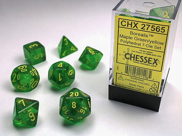 Polyhedral 7-Die Set Borealis - Maple Green/Yellow - Super Retro