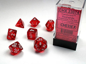 Polyhedral 7-Die Set Translucent - Red/White - Super Retro