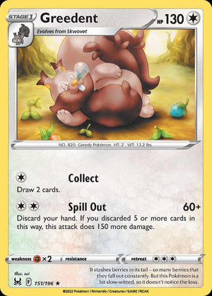 (151/196) Greedent - Lost Origin - Super Retro