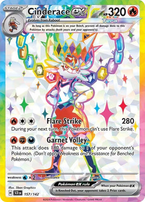 (157/142) Cinderace EX - Stellar Crown - Super Retro