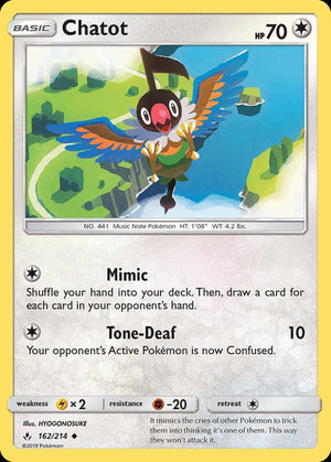 (162/214) Chatot - Unbroken Bonds - Super Retro