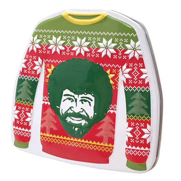 Merry Bob Ross Sweater Tin Candy