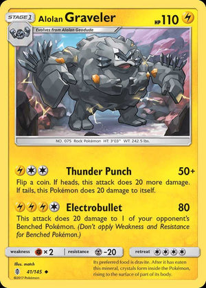 (41/145) Alolan Graveler - Guardians Rising - Super Retro