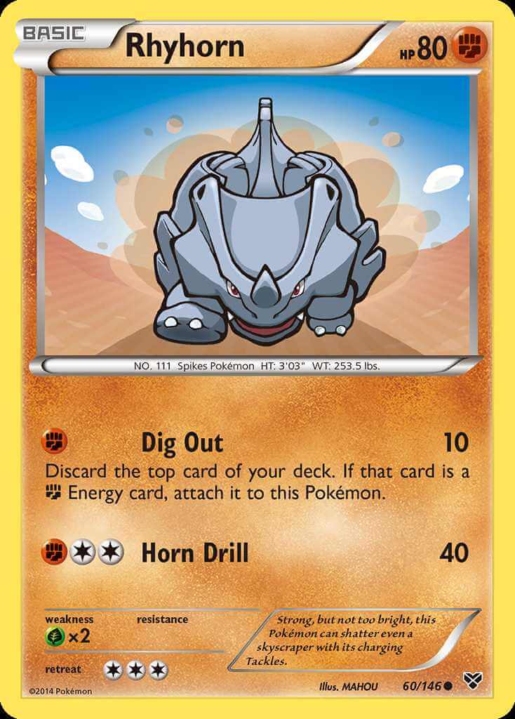 (60/146) Rhyhorn - XY - Super Retro - Preowned Trading Cards