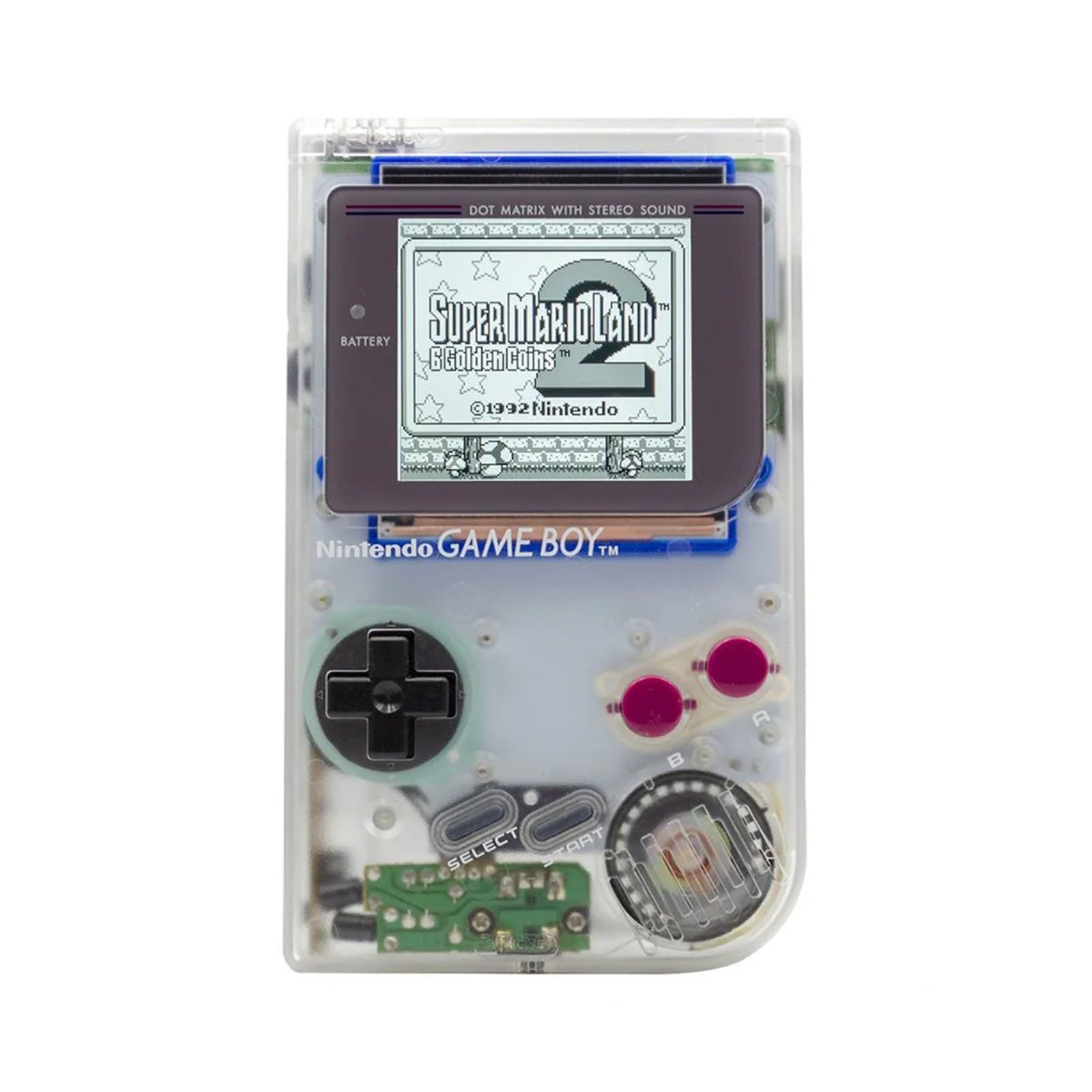 Console - Game Boy Classic (Clear) (BACKLIT) - Super Retro - Game Boy