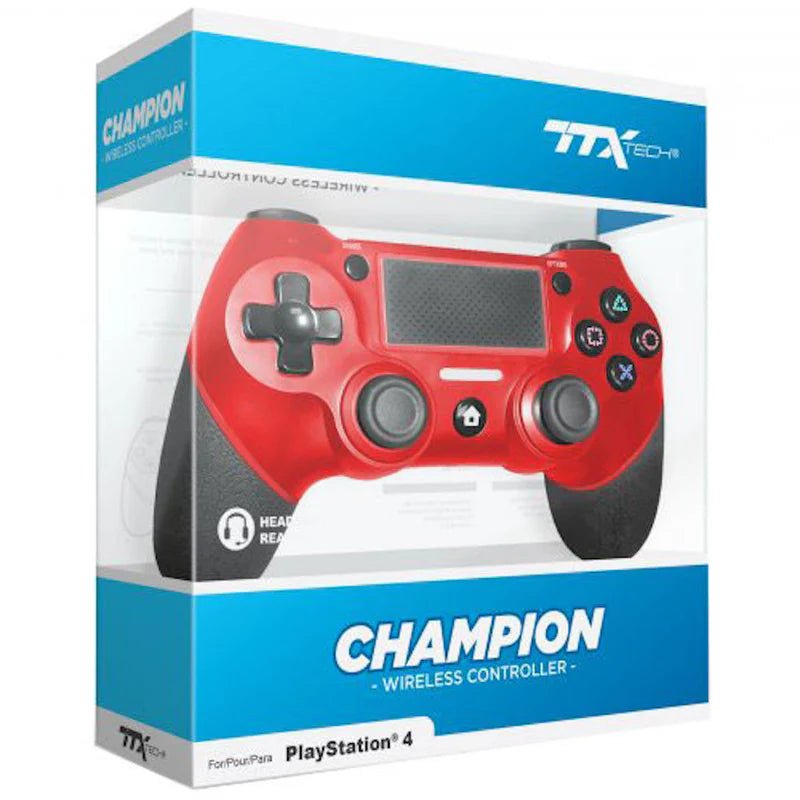 Controller - PlayStation 4 (New Generic) (Red) - Super Retro