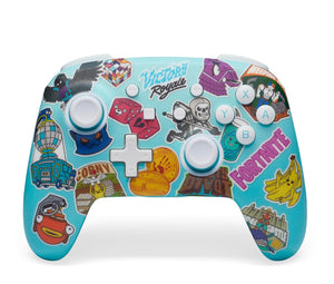 Controller - PowerA Wireless Switch Fortnite Sticker Mania - Super Retro