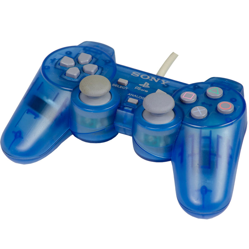 Psone Translucent Controller Controller - PS One (Clear Blue) - Super Retro - Playstation 1