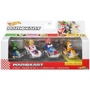 Hot Wheels Mario Kart: 4 Pack (Yoshi, Princess Peach, Mario, Orange Shy Guy) - Super Retro