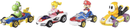 Hot Wheels Mario Kart: 4 Pack (Yoshi, Princess Peach, Mario, Orange Shy Guy) - Super Retro