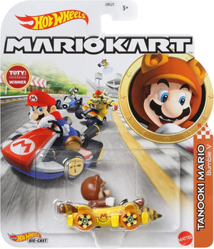 Hot Wheels Mario Kart Tanooki Mario (Standard Kart) - Super Retro