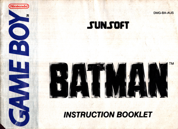 Manual - Batman the Video Game - Game Boy