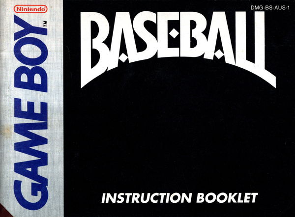 Manual - Baseball - Game Boy