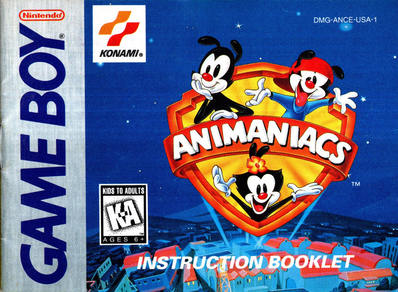 Manual - Animaniacs - Game Boy - Super Retro