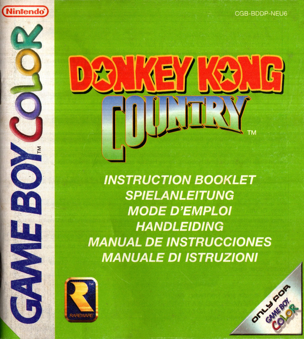 Manual - Donkey Kong Country - Game Boy Color - Super Retro - Manuals