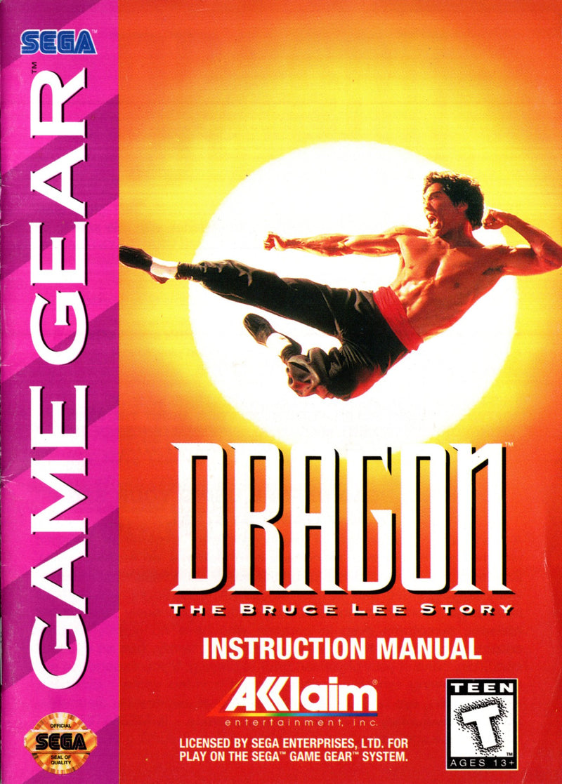 Manual - Dragon: The Bruce Lee Story - Game Gear - Super Retro