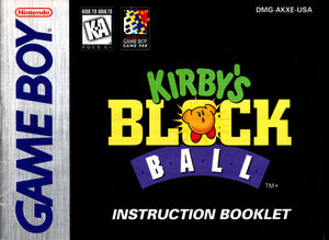 Manual - Kirby's Block Ball - Game Boy - Super Retro