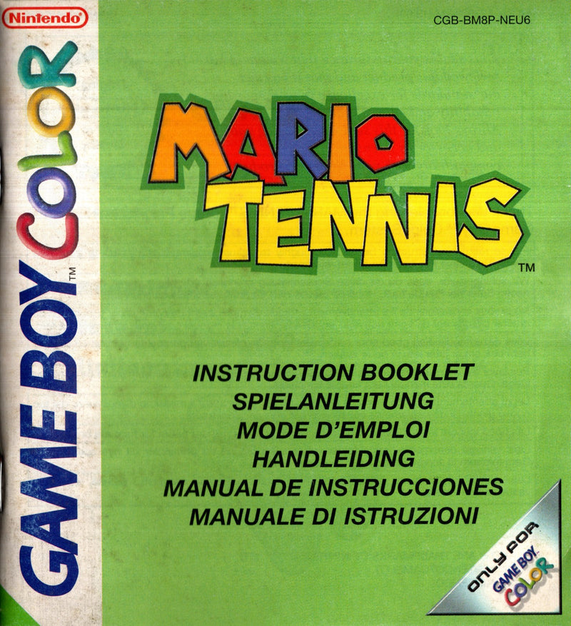 Manual - Mario Tennis - Game Boy Color - Super Retro