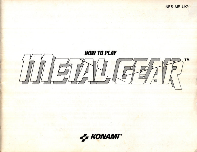 Manual - Metal Gear - NES - Super Retro