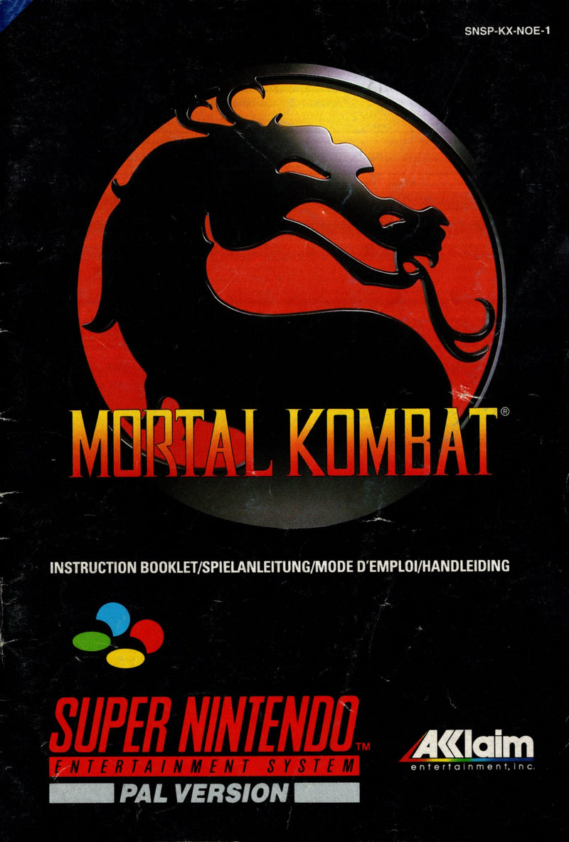 Manual - Mortal Kombat - SNES - Super Retro