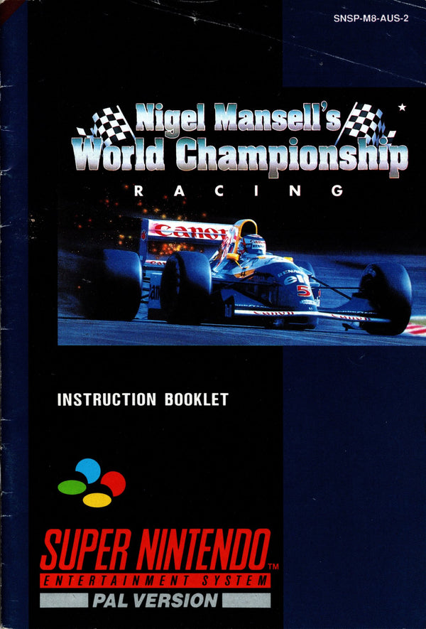 Manual - Nigel Mansell's World Championship Racing - SNES - Super Retro