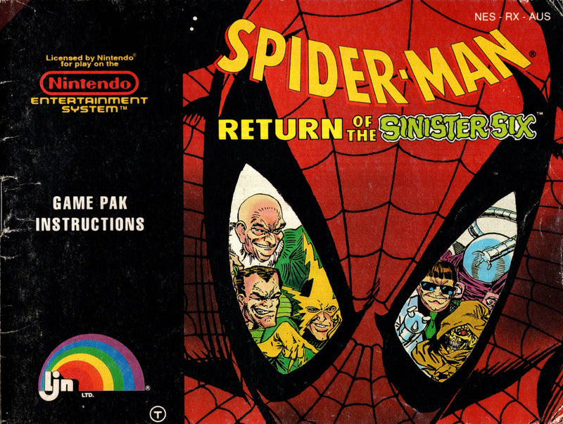 Manual - Spider - Man Return of the Sinister Six - NES - Super Retro