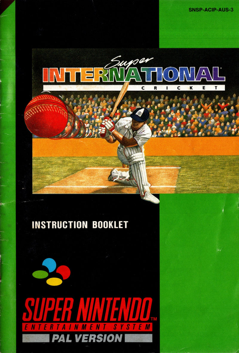 Manual - Super International Cricket - SNES - Super Retro