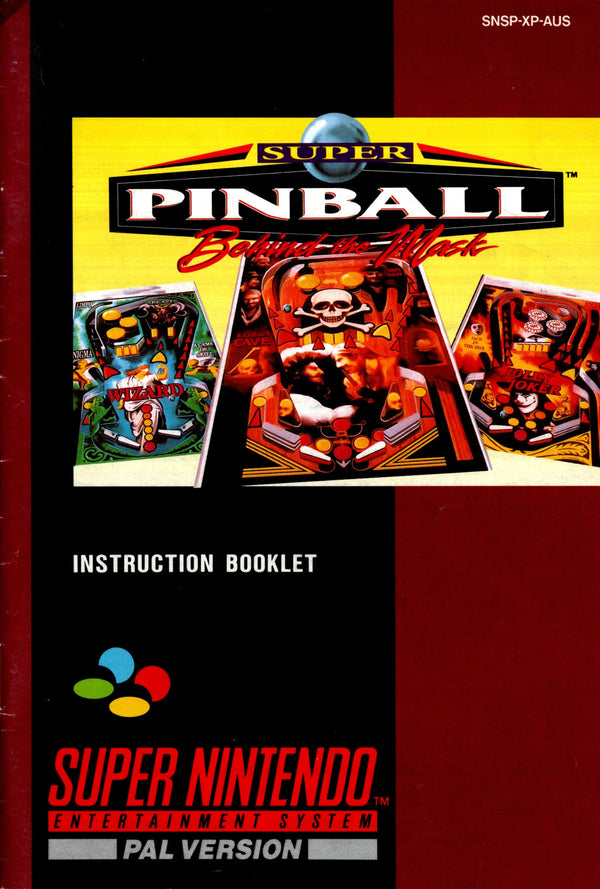 Manual - Super Pinball: Behind the Mask - SNES - Super Retro