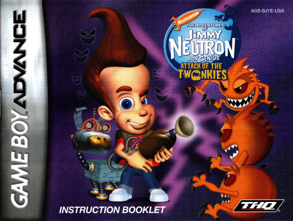 Manual - The Adventures of Jimmy Neutron Boy Genius: Attack of the Twonkies - GBA - Super Retro