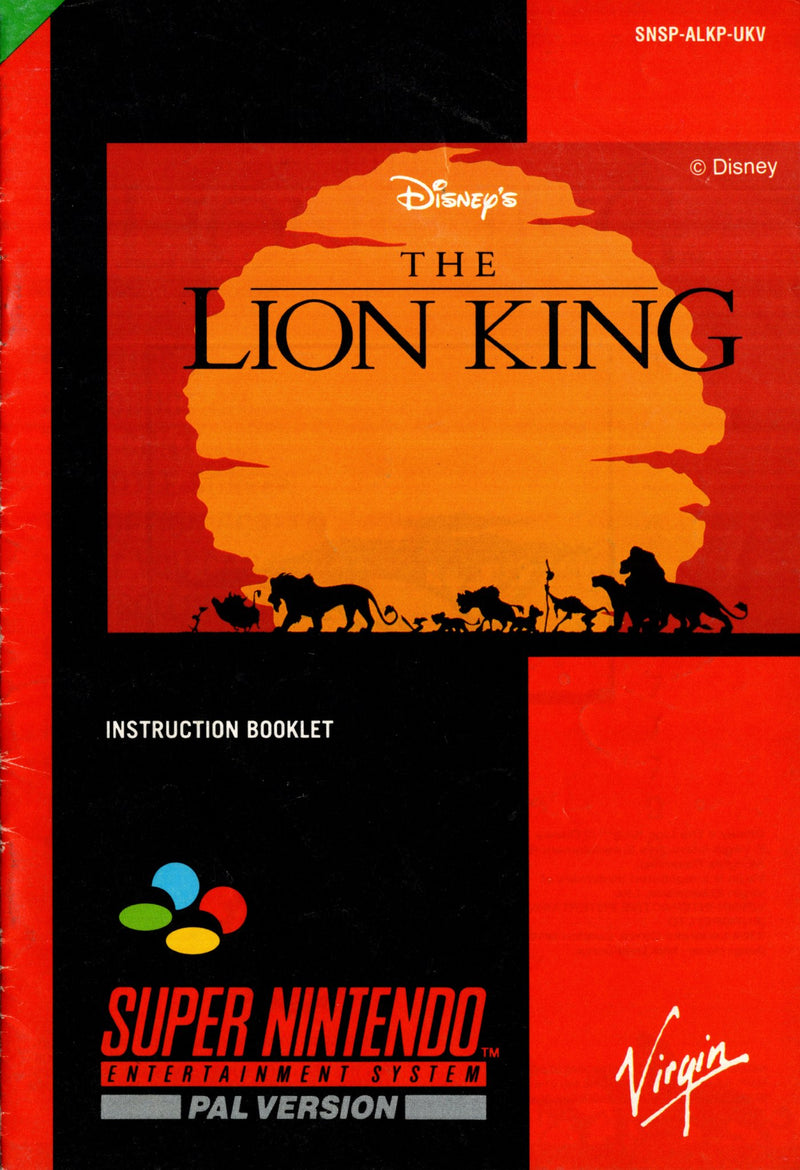 Manual - The Lion King - SNES - Super Retro