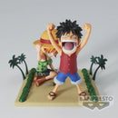 One Piece World Collectable Figure Log Stories - Monkey D. Luffy & Nami - Super Retro