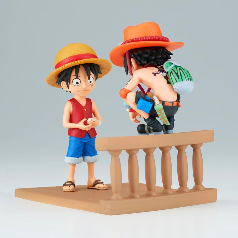 One Piece World Collectable Figure Log Stories - Monkey D. Luffy & Portgas D. Ace - Super Retro