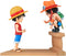 One Piece World Collectable Figure Log Stories - Monkey D. Luffy & Portgas D. Ace - Super Retro