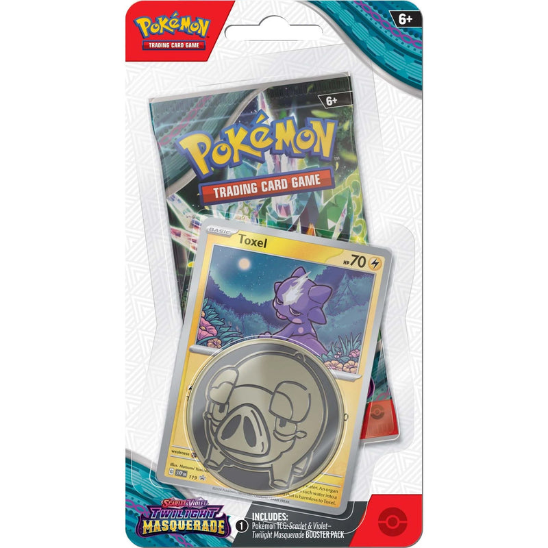 Pokemon TCG Scarlet & Violet 6 Twilight Masquerade - Checklane Blister Toxel - Super Retro