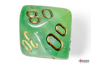 Polyhedral 7 - Die Set Borealis - Light Green/Gold - Super Retro
