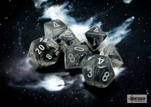 Polyhedral 7 - Die Set Borealis - Light Smoke/Silver - Super Retro
