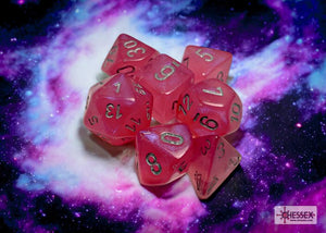 Polyhedral 7 - Die Set Borealis - Pink/Silver - Super Retro