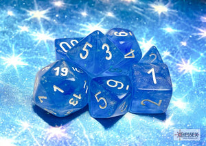Polyhedral 7 - Die Set Borealis - Sky Blue/White - Super Retro